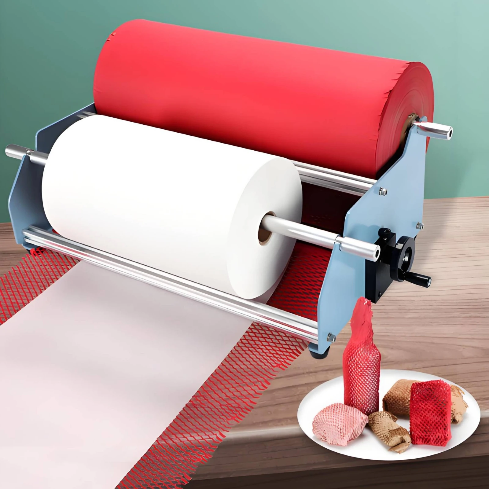 Honeycomb Paper Stretching Machine Shockproof Manual Paper Dispenser with Hand Crank Packaging Equipment Eco-Friendly Recyclable