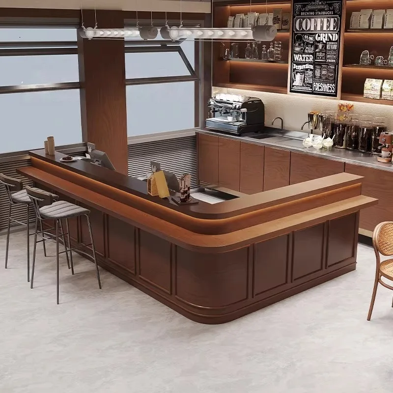 Medieval style cafe bar tea restaurant sushi restaurant dining integrated cabinet milk tea shop dessert bakery checkout page
