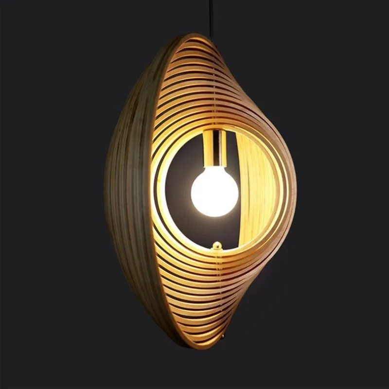 

Nordic Rotating Moon Restaurant Lights, Simple Retro Bedroom Lights, Creative Homestay Wooden Round Pendant, New Style