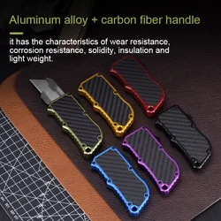 EDC OTF Utility Knife Carbon Fiber Paper Knifes Wallpaper Paper Box Cutter Aluminum Alloy Handle Exocet SK5 Blades Pocketknives