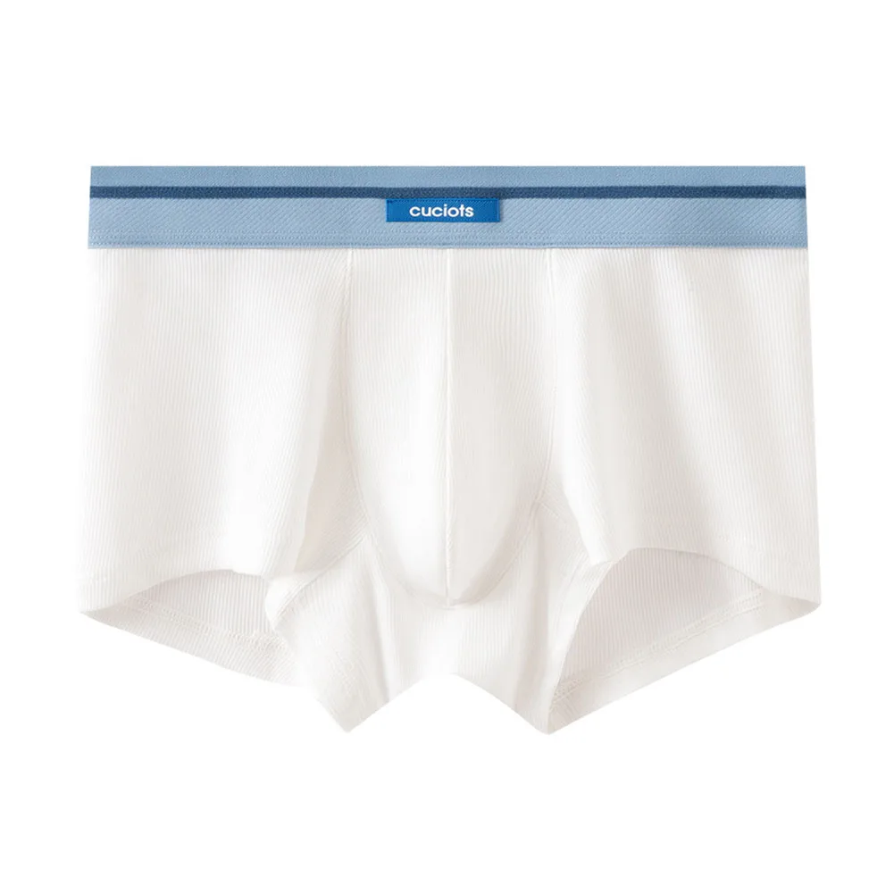 

Comfort Fit Mens Mid Rise Boxer Briefs Breathable Threaded Underwear with Elastic Cotton Spandex Pouch Support
