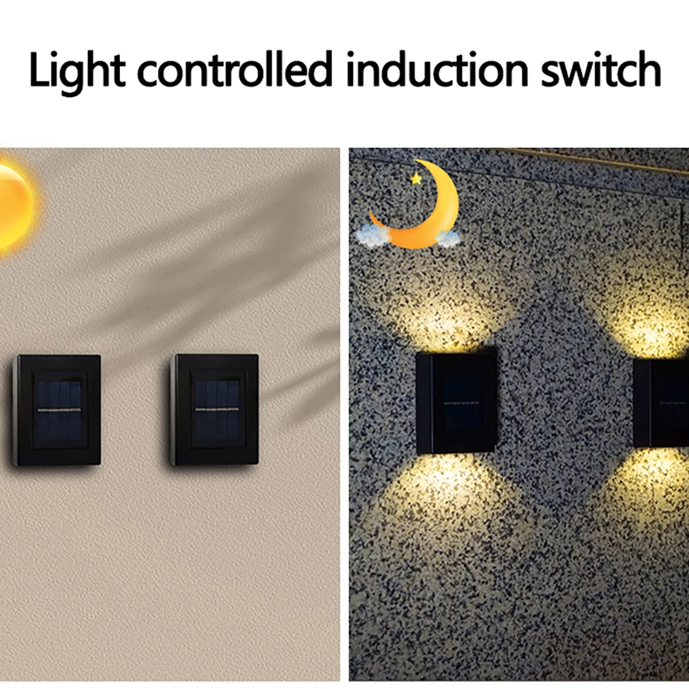 Lámpara Solar LED para exteriores, luces de pared impermeables para jardín, decoración de patio, lámparas de paisaje, iluminación luminosa hacia arriba y hacia abajo, luz Solar