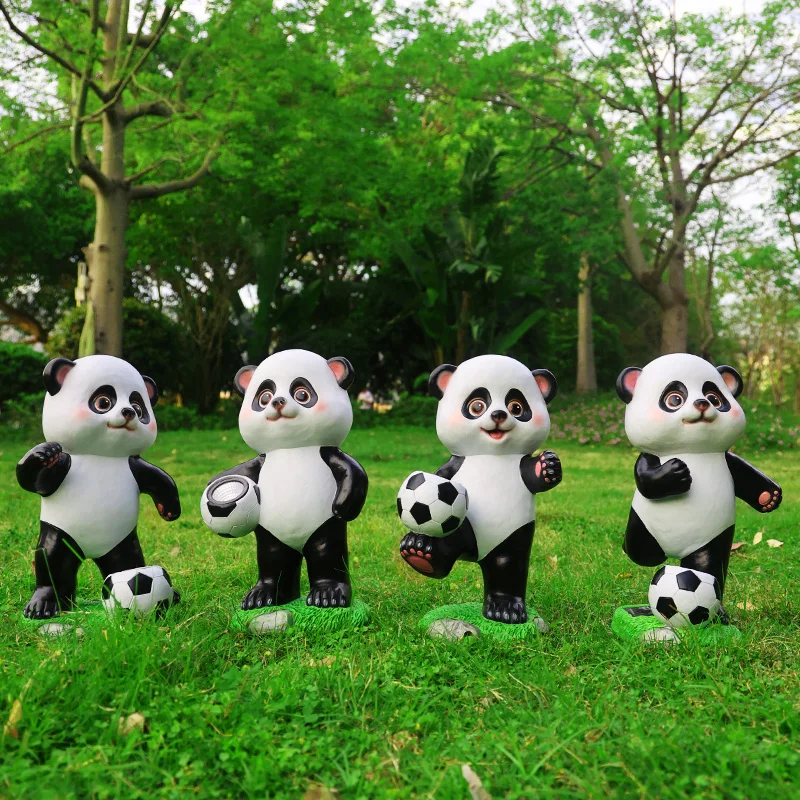 

Garden solar panda sculpture school kindergarten outdoor cartoon animal ornament