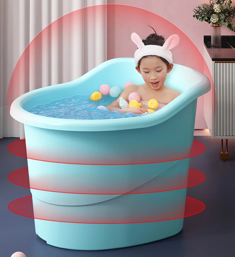 Children\'s Bath Bucket, Baby Swimming Bucket, Bath Bucket, Children Can Sit in Household Thickened Large Bathtub