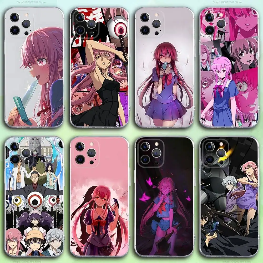 

M-Mirai Anime Nikki Phone Case For iPhone 17,16,15,14,13,12,11 Pro,Max,Plus,X,XS,XR,SE4,E Mini Transparent Soft Cover