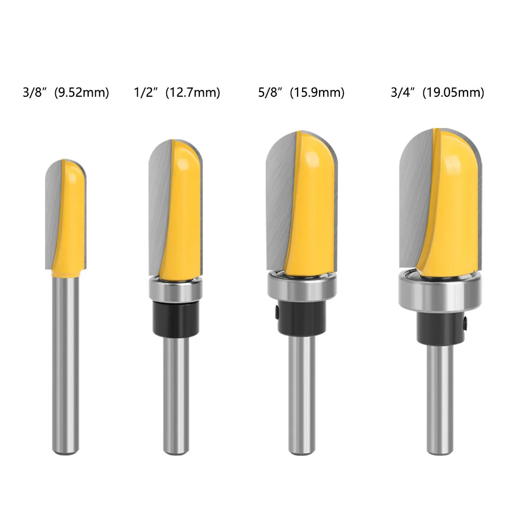 1PC 1/4 "6.35MM Shank Milling CUTTER ไม้แกะสลัก Router บิตคาร์ไบด์ End Mill เครื่องมือใบมีดยาวรอบจมูก Bit Core กล่อง Router Bit