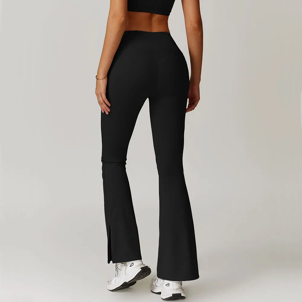 Fitness Bell-bottoms Leggings sportivi da donna Leggings da Yoga a vita alta palestra Jogging Quick Dry Push Up pantaloni Slim pantaloni da donna a gamba larga