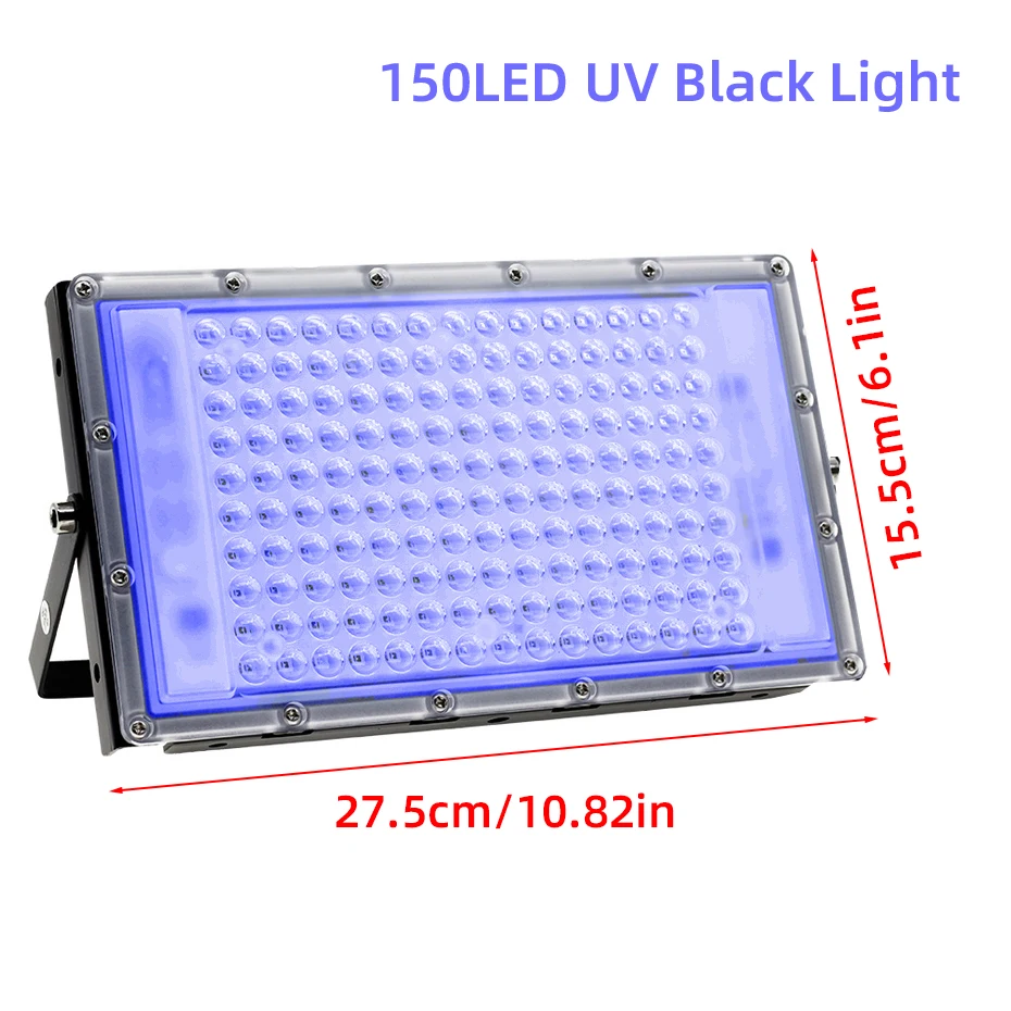 Luces LED UV negras de 50W y 100W para escenario, luz ultravioleta con efecto de inundación para Halloween, Navidad, baile, DJ, discoteca, fiesta y Bar