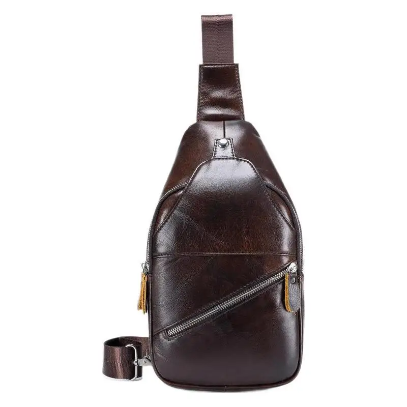 Leather shoulder bag for men - black genuine leather, single shoulder strap, iPad crossbody bag, cowhide men's bag, casual bag