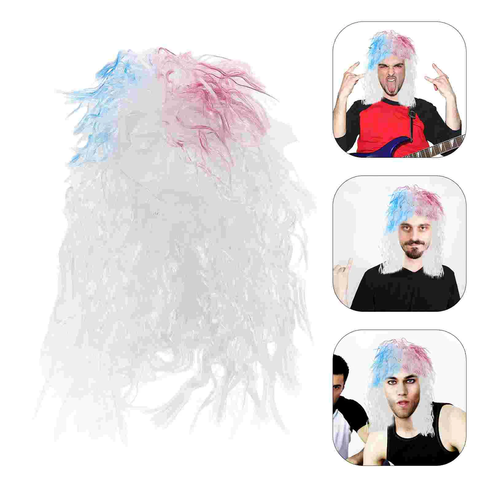 

Rock Punk Cosplay Costumes Men's Wigs Funny Realistic Hair Charming Chemical Fiber Masquerade Rocker Long Man