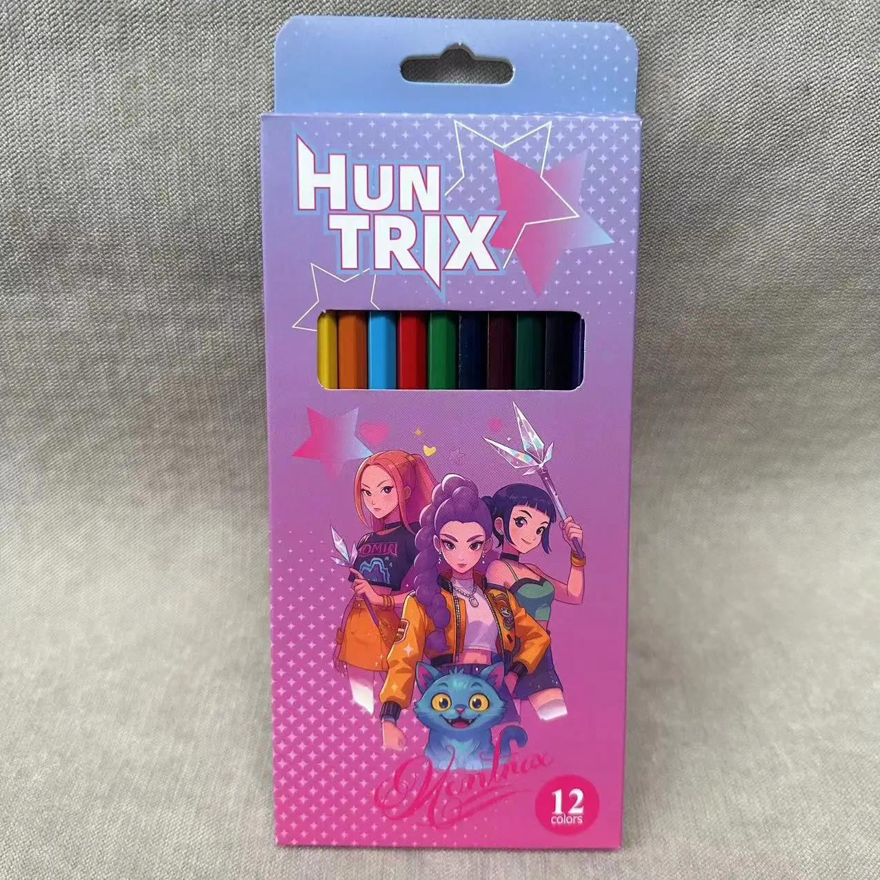 Cute Anime Colored Pencils 12Pcs HB 2B Smooth Writing Stationery Set Birthday Party Favors Back to School Gifts for Kids Fans view 3