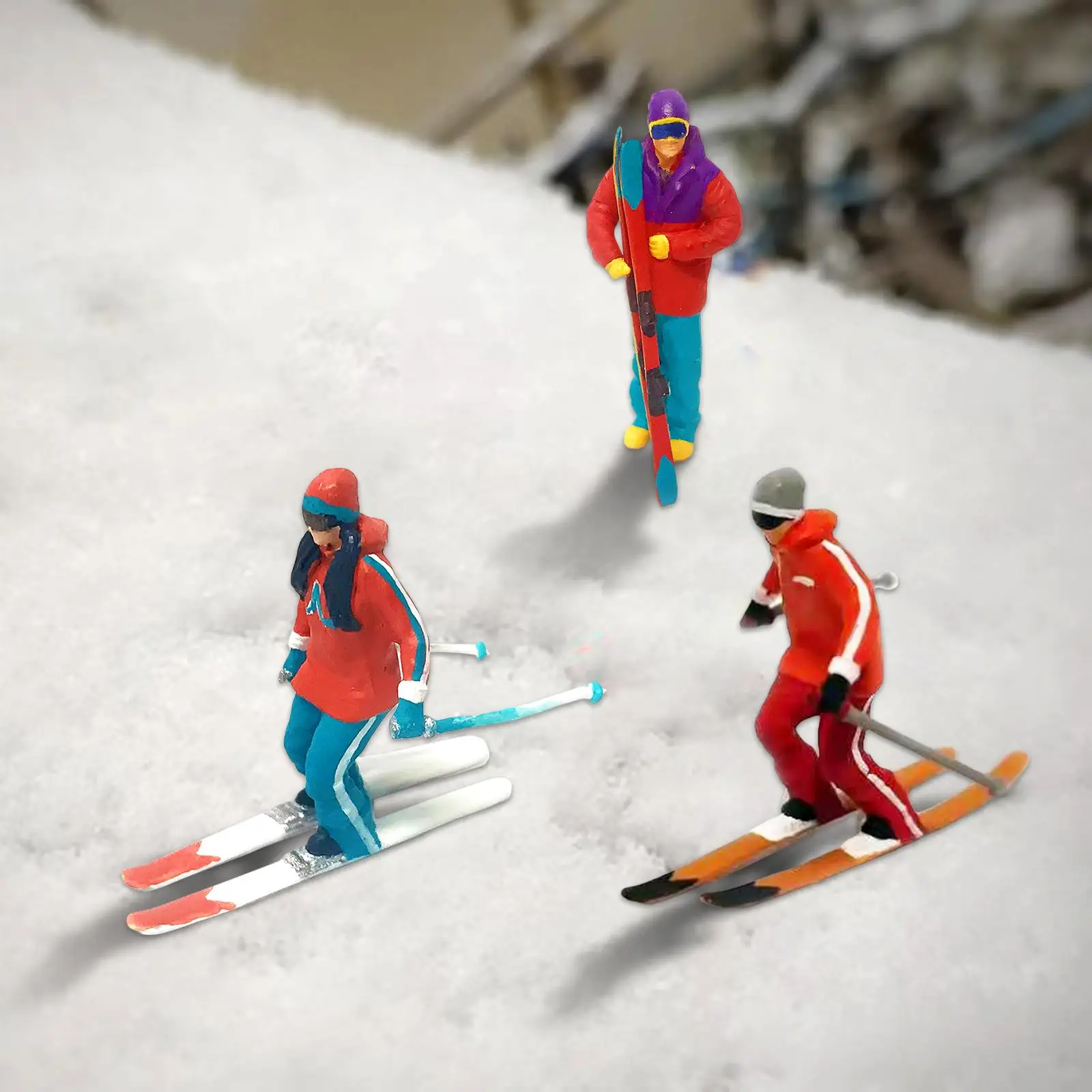 Scale Miniature Model Skiing Figures Ornament for