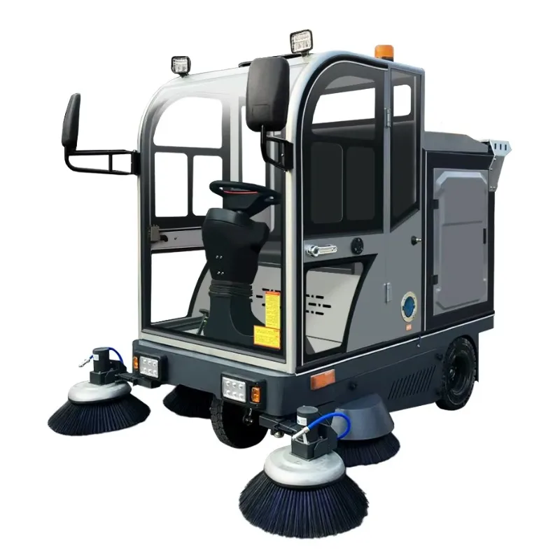 All In One Wash Sweep Dust Suppression Battery Electric Street Sweeper Single Seat Driving Industrial Machine
