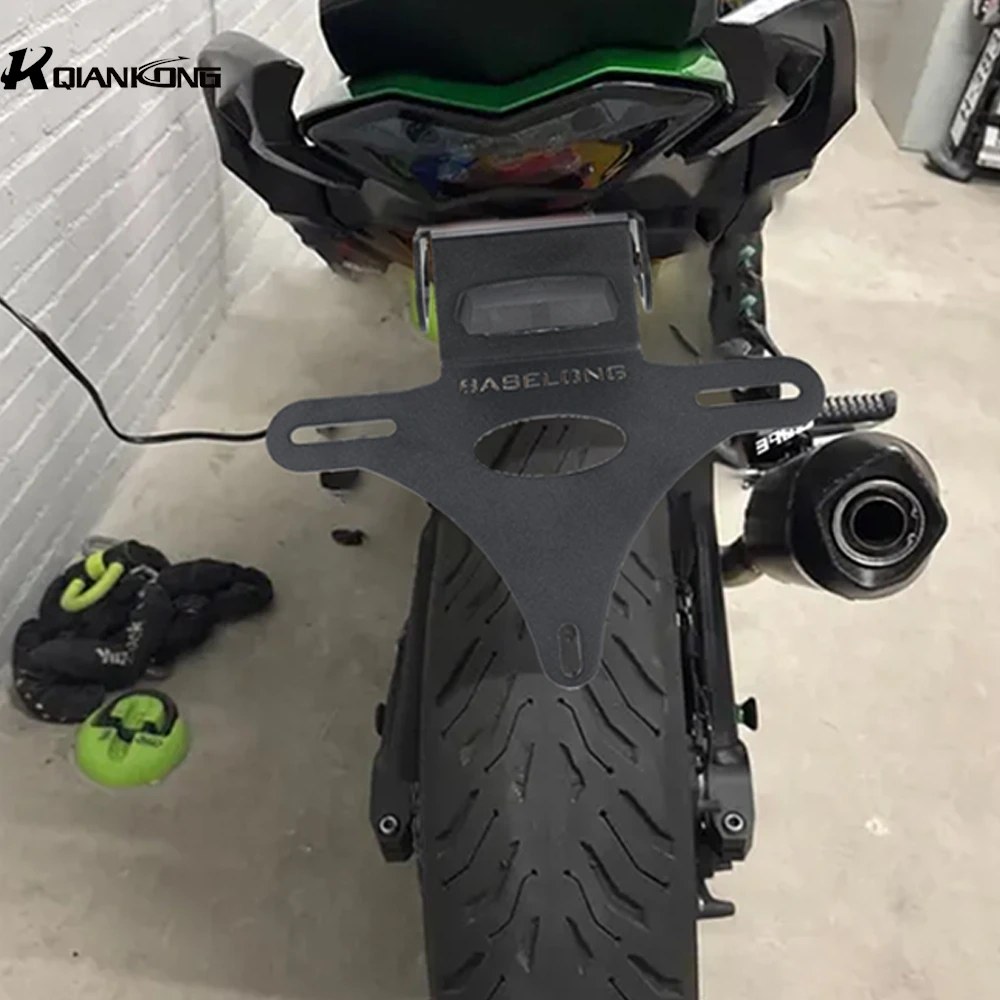 Motorcycle Accessories License Bracket Registration Plate Holder LED Light FOR KAWASAKI NINJA 1000 SX / Z1000SX 2016-2017-2024