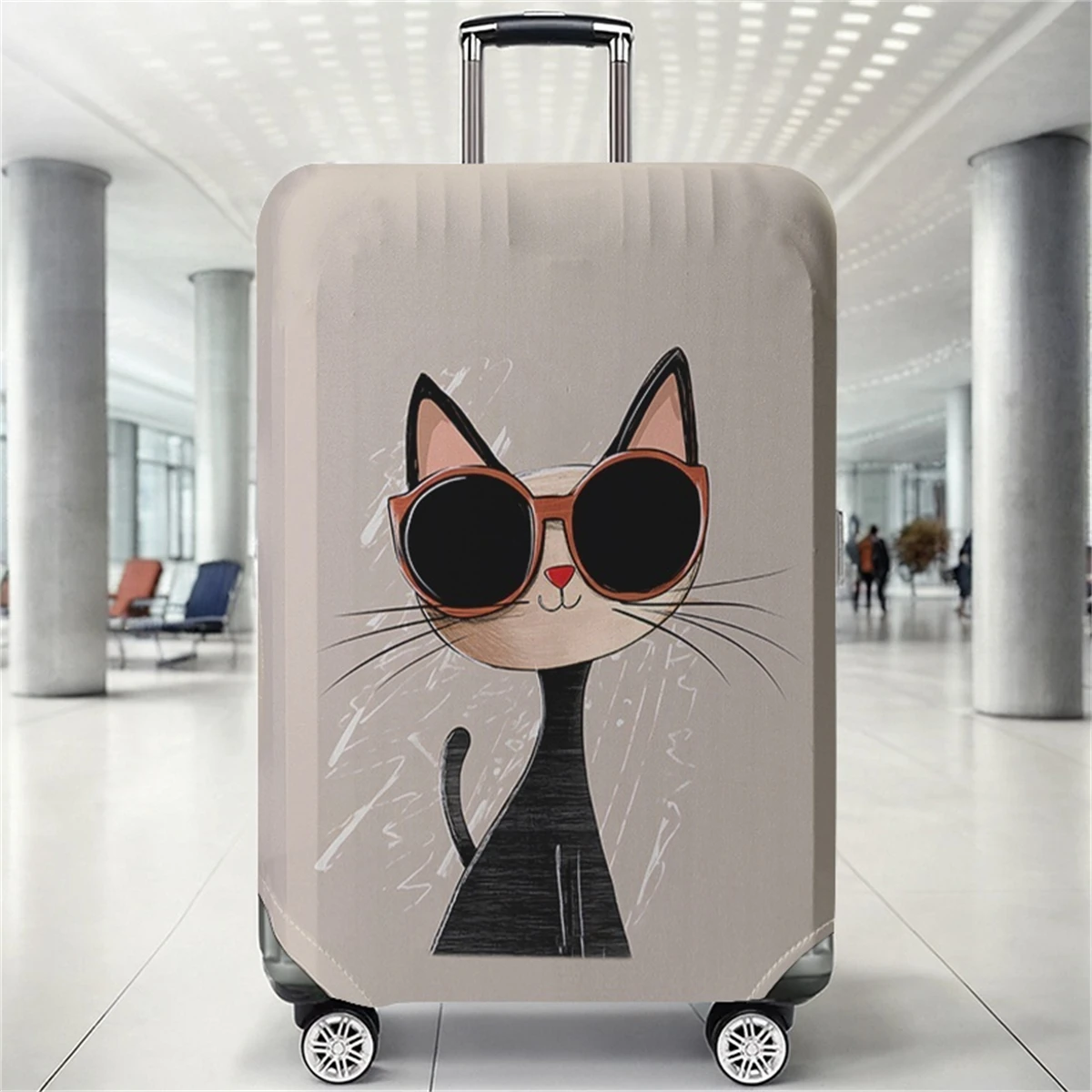 

Защитный чехол для багажа с кошачьим принтом, подходит для чемоданов 18-32 дюймов, чехлы для ручек чемоданов, дорожные аксессуары.