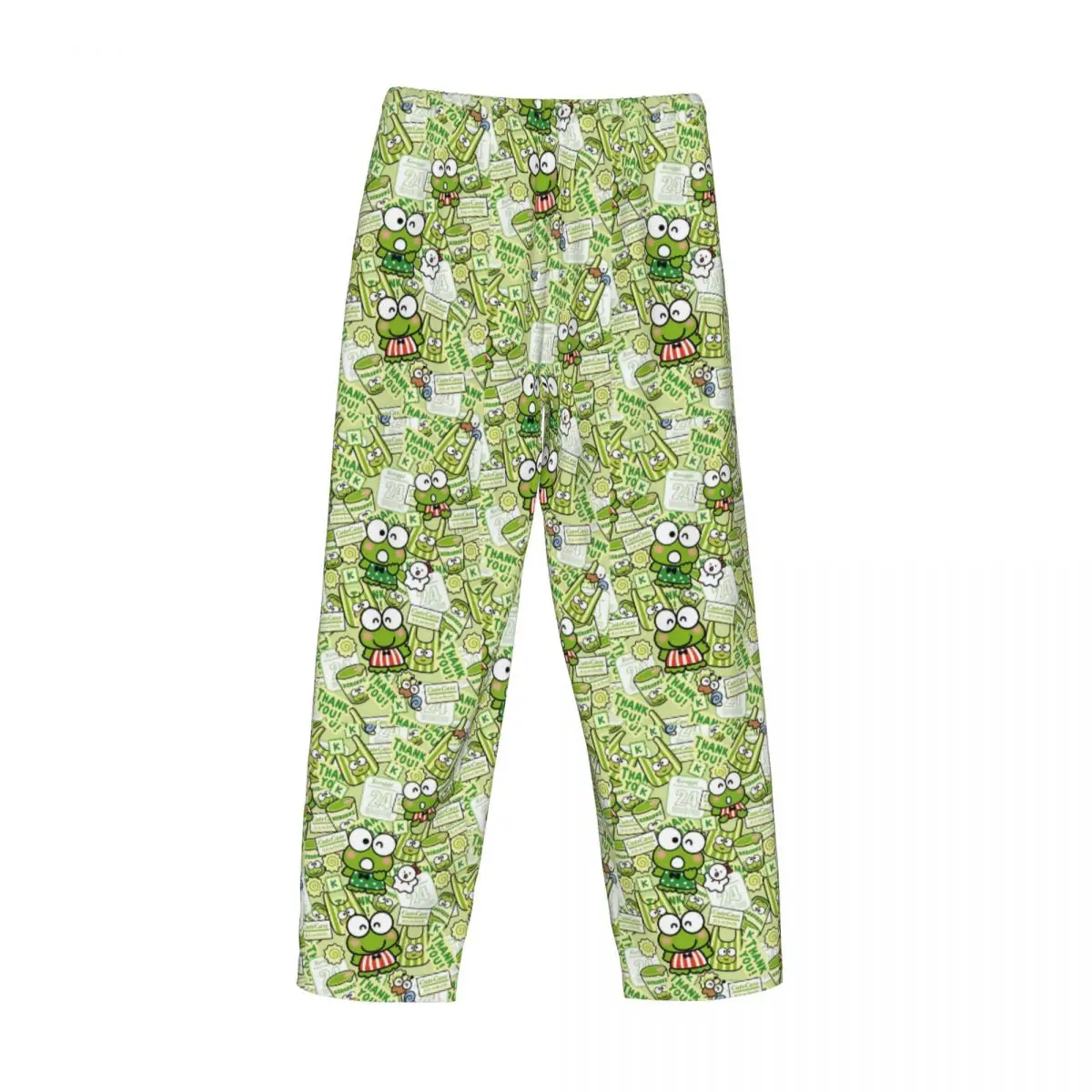 Custom Men's Keroppi Pajama Pants Printed Comic Hot Sleep Sleepwear Bottoms with Pockets