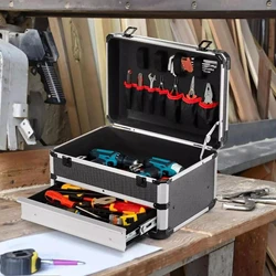 Aluminum Case Tool Box With Drawers Portable Multi Tool Storage Case For tools Electric Suitcase Equipment Tools Organizer Box
