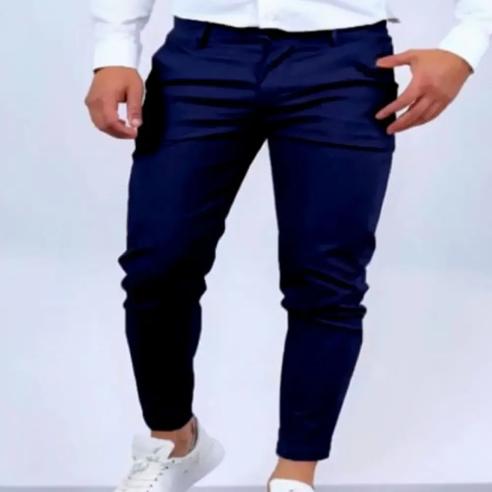 Mens Slim Fit Slacks Business Casual Trousers Skinny Formal Chinos Comfortable Stretch Fabric Breathable Office Daily Wear Pants