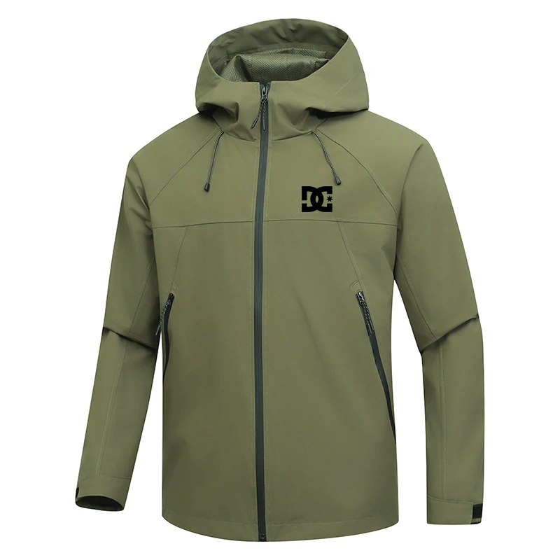 Men's Spring Hooded Jacket Waterproof and Windproof, Fashionable Outdoor Fishing, New Breathable Inner Mesh - Multi Color