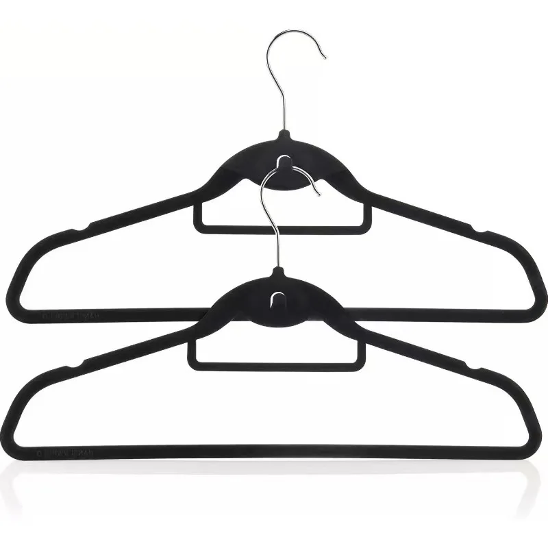 

Flocked Clothes Hanger Adult Anti-slip Hook Plastic Non-slip Velvet Clothes Hanger Drying Rack Bedroom Storage Rack Wardrobe