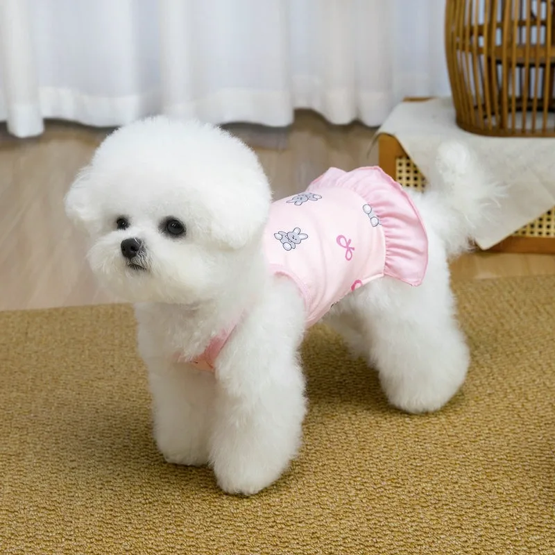 Rabbit Print Pet Halter Dress Spring/Summer New Arrival Dog Clothes Cute Skirts for Puppies Teddy Fashion Vest