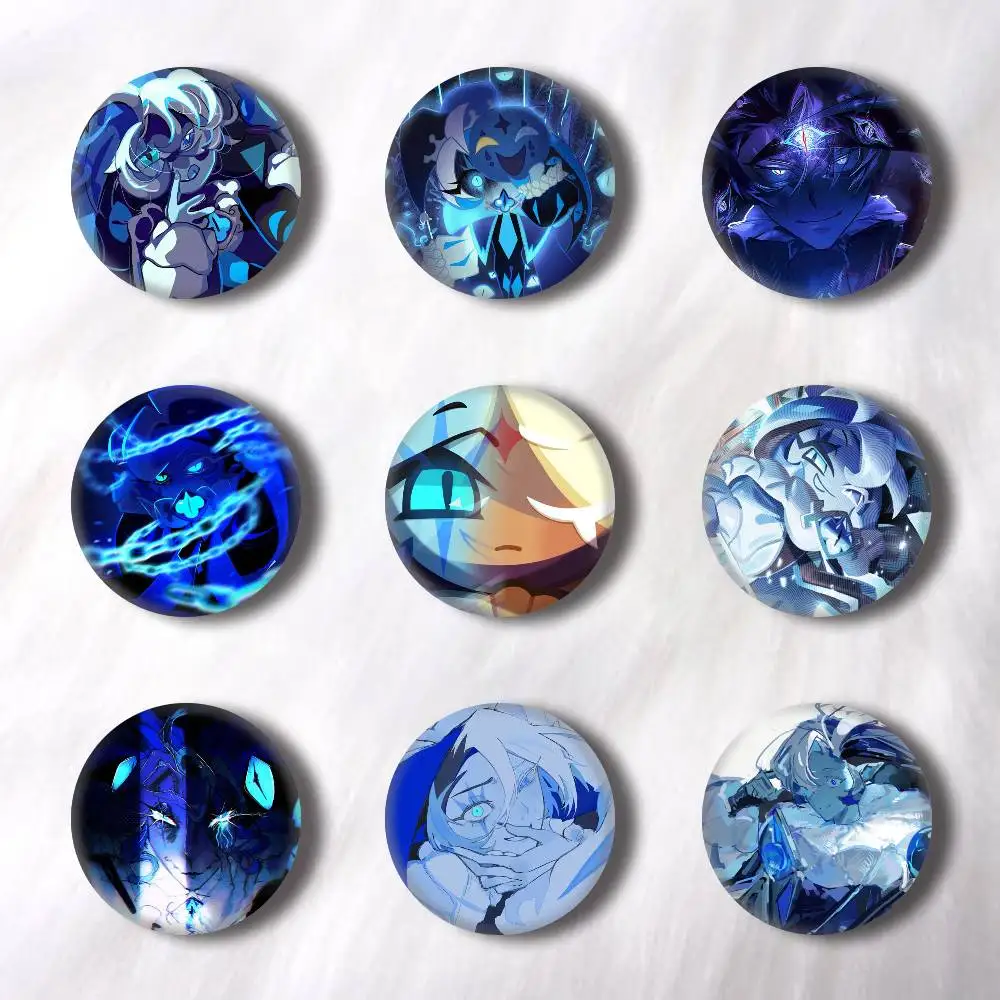 shadow milk cookie  Pins Badges Round Laser Badge Brooch Clothes Backpack Accessories