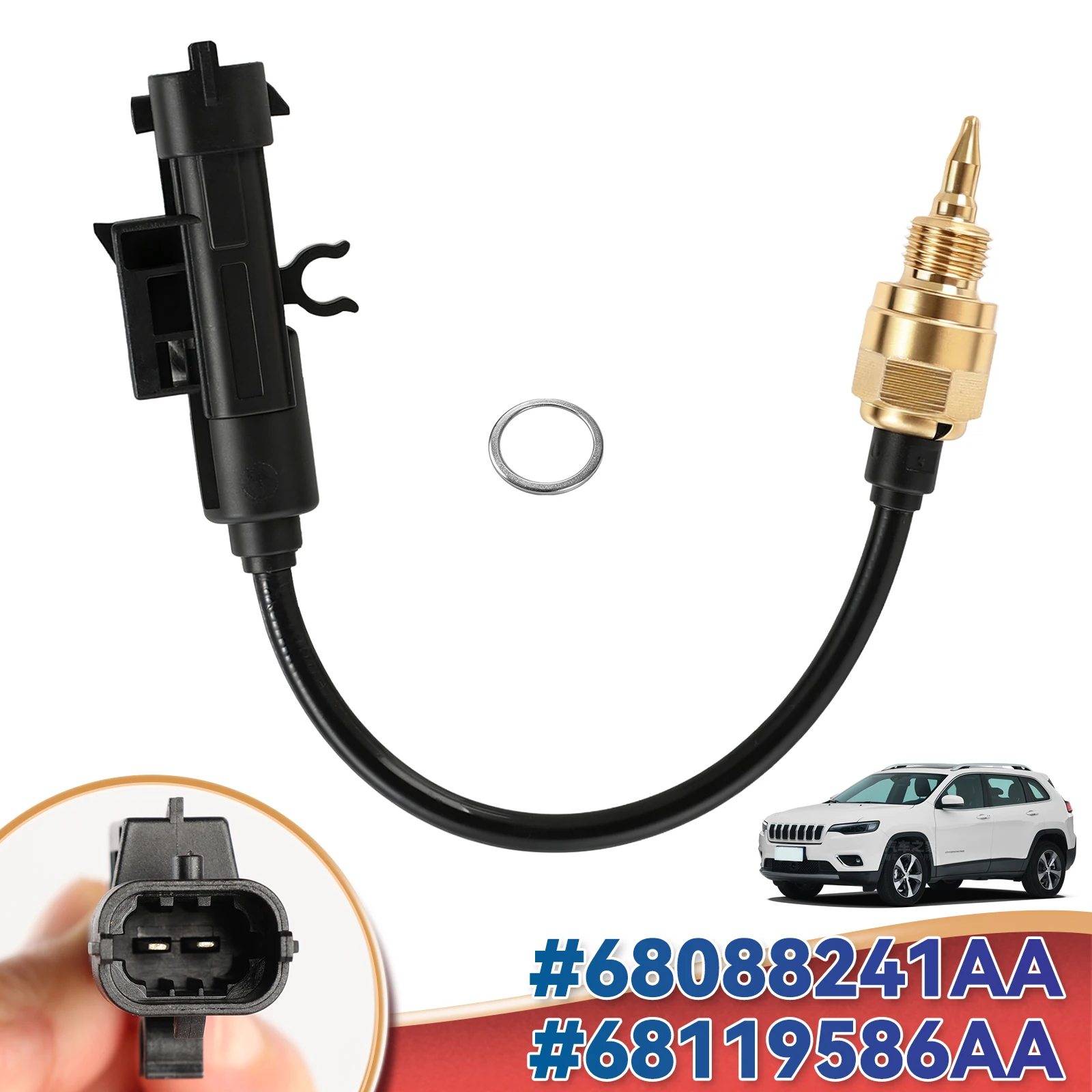 68088241AA 68119586AA Car Engine Oil Temperature Sensor Coolant Temp Sender for Jeep Cherokee Compass Renegade Chrysler 200 Fiat