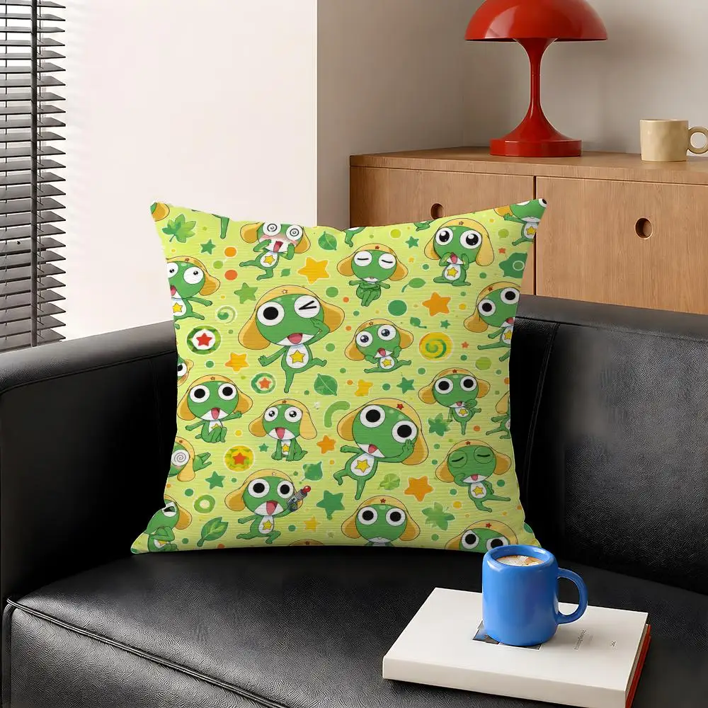 Anime Keroro Gunso Sgt Frog Keroro Cushion Cover Decorative Pillowcase Soft Short Plush Cozy Durable Sofa Home Decor Items Gift