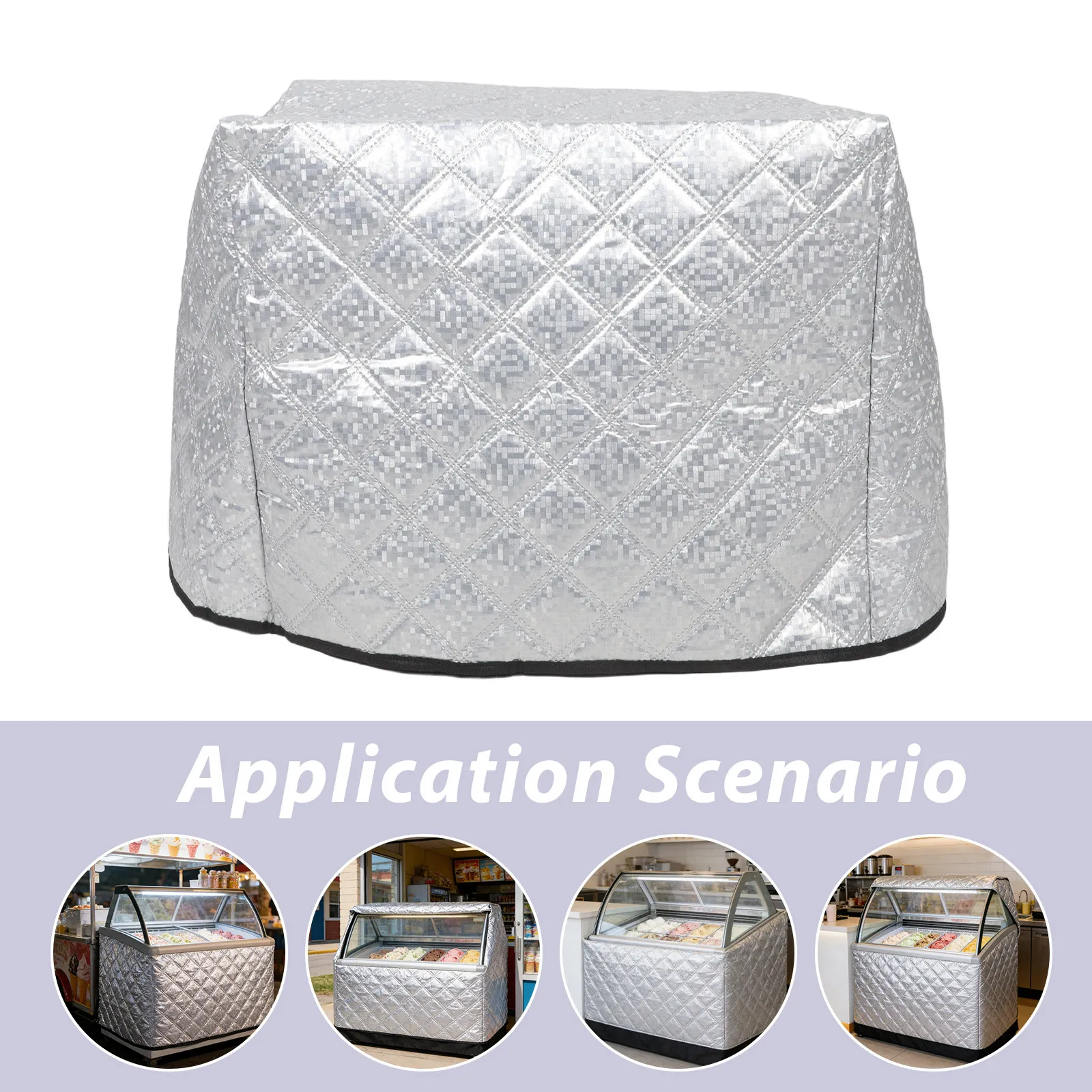 Deep Freezer Cover Aluminum Foil Insulation Sunshade Shield Outdoor Refrigerator Heat Protector for Ice Cream Cold Cabinet