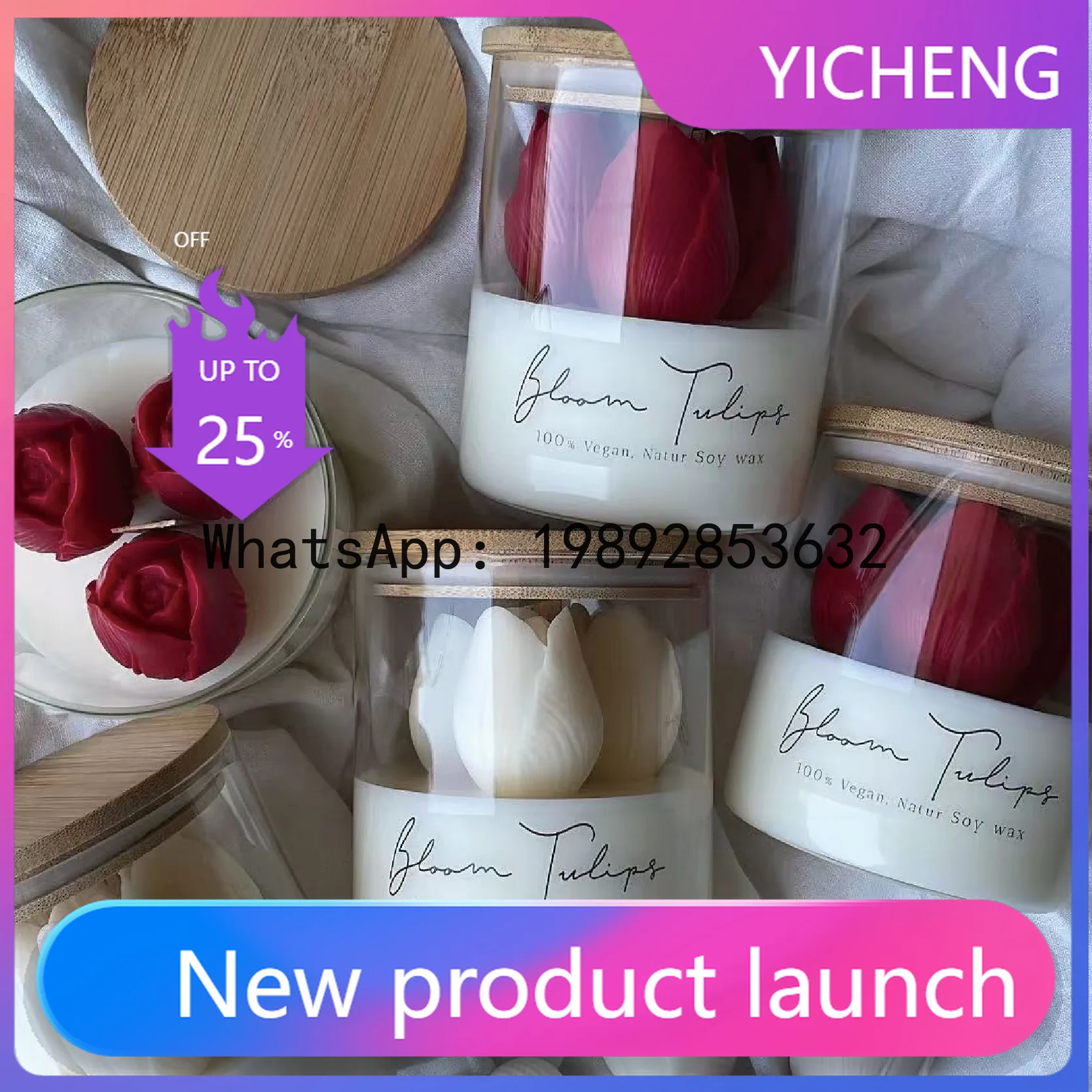 LYY tulip scented candle cup bedroom scented ornament atmosphere wax