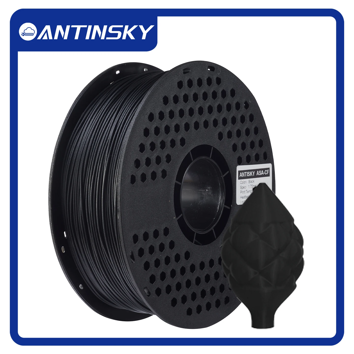 ANTINSKY Carbon Fiber ASA Filament 1.75mm 1kg Spool High Rigidity Weatherproof 3D Printing Material