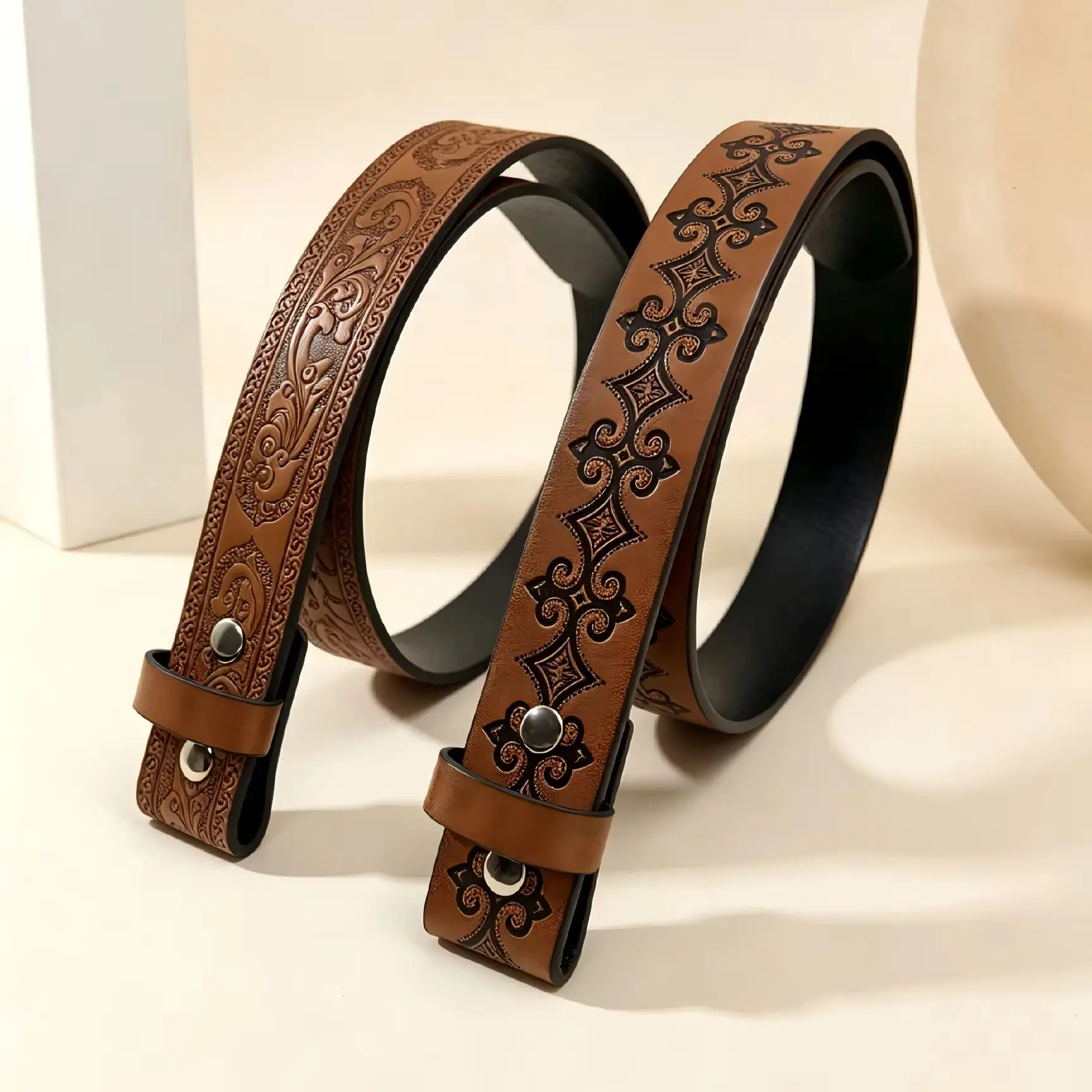 1 piece of unisex belt without buckle, wide 3.8cm, vintage western denim style, random matching, quick to wear