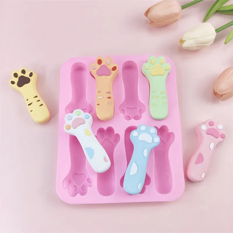 8 피스, 고양이 발톱 초콜릿 비스킷 실리콘 몰드, 치즈 스틱, 보완 식품 도구, 베이킹 케이크 장식 금형