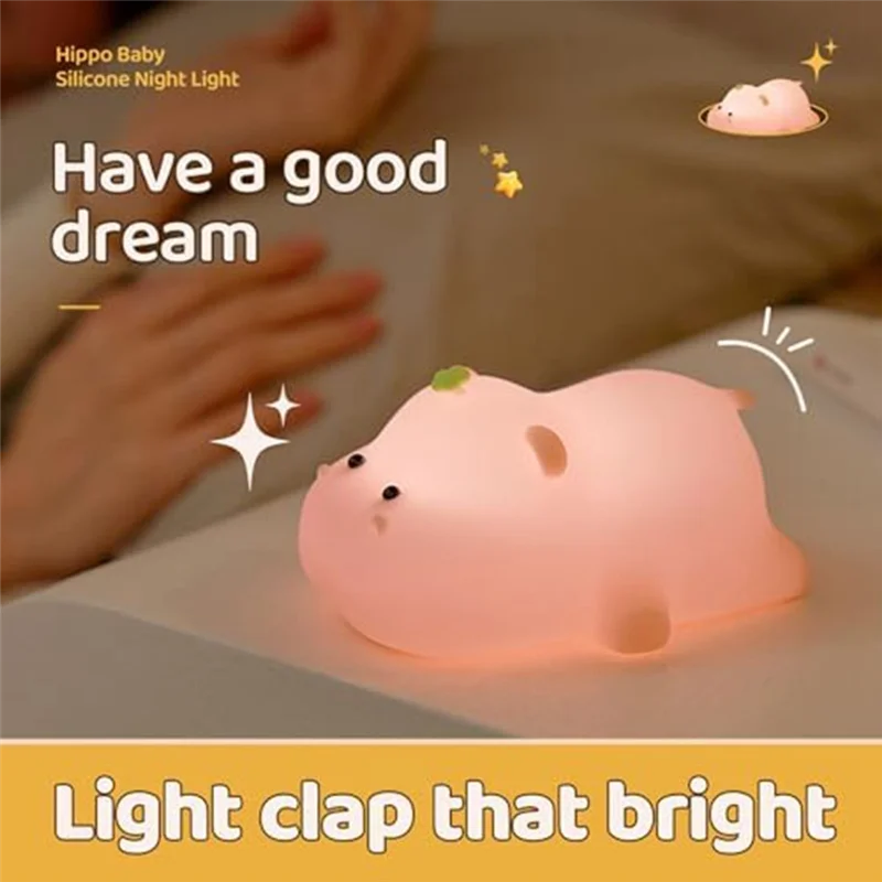 

LICE-Adorable Rechargeable LED Night Lamp For Bedrooms Soft Silicone Touch Lamp Silica Gel 1Set
