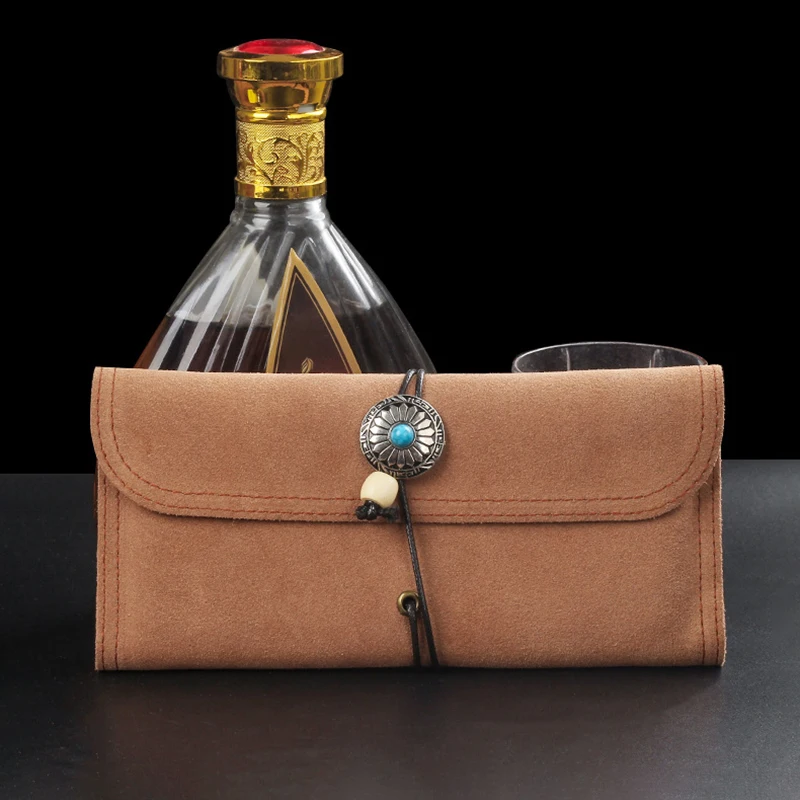 Genuine Leather Smoking Tobacco Pipe Bag Soft Cowhide Herb Tobacco Pouch Smoking Stash Bag Case Tobacco Smoking Pipe Storage