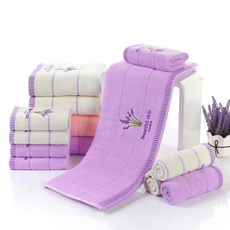 1Set Plus Lavender Large Towel Adult Men and Women Tube Top Bath Towel Cotton Thick Absorbent Bathroom Suite Gym