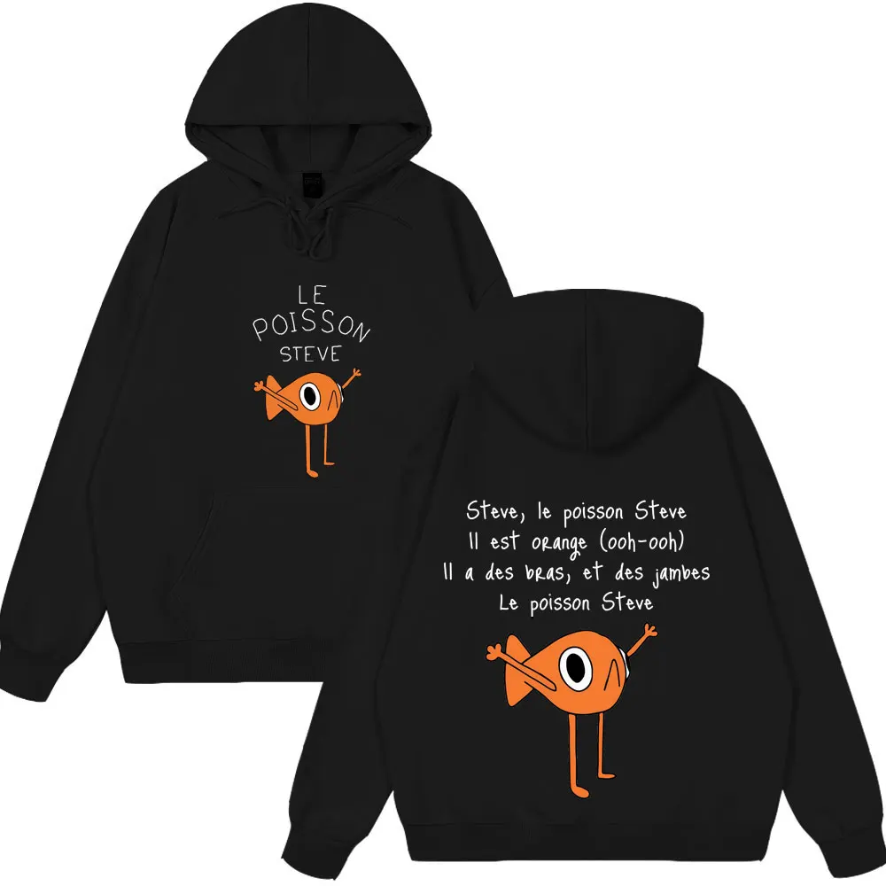 2025 lustige Fische Le Poisson Steve T Shirt Memes Cartoon Print Hoodies Frühling Winter Stil Fleece Hoodies lustige Paar Streetwears