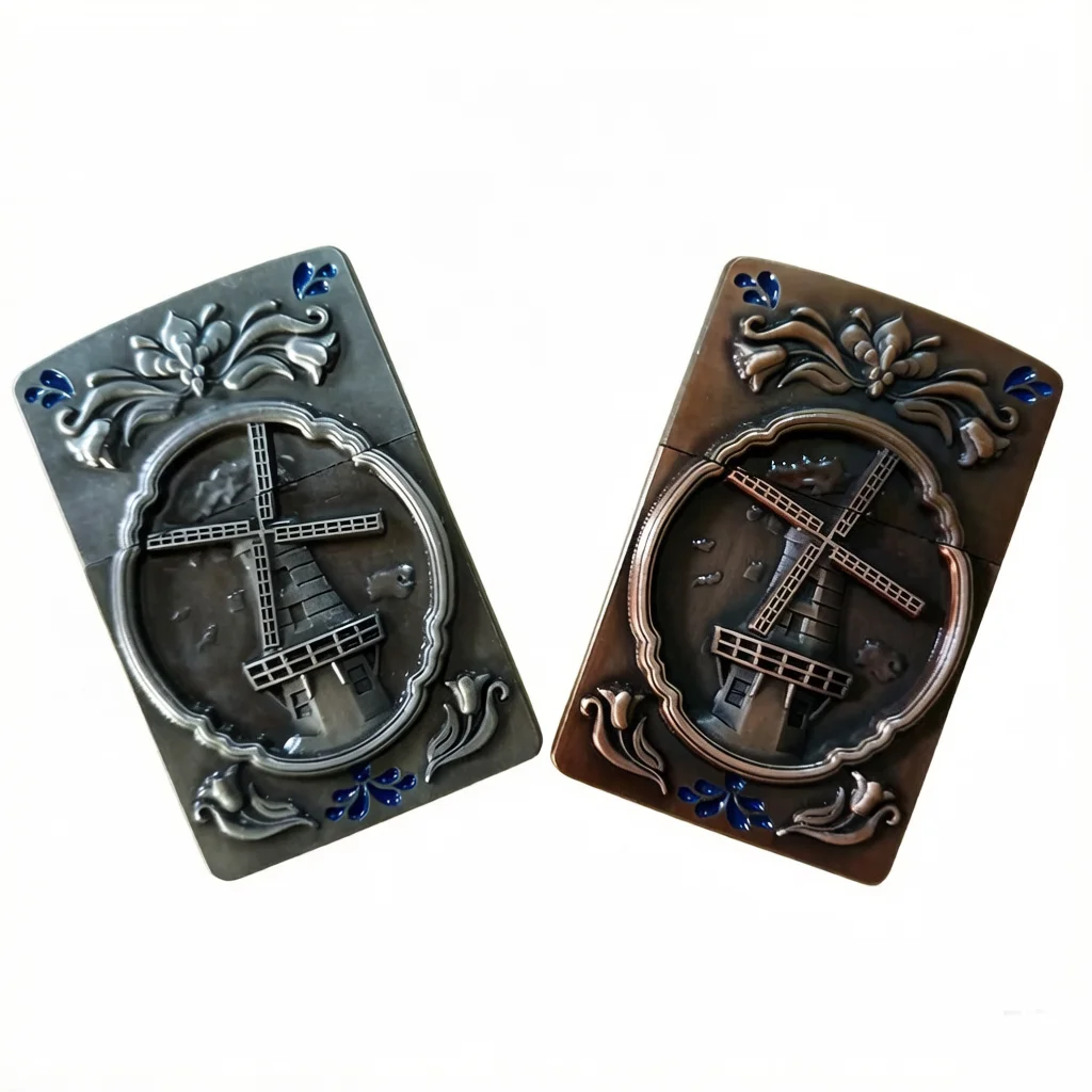 DIY Metal Badge Sticker Decoration Parts Accessories Rotating Windmill For ZP Zorro Lighters