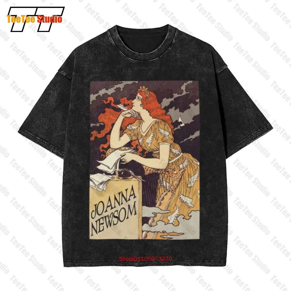 تي شيرت Joanna Newsom Joni Mitchell Kate Bush Vashti Bunyan Fleet Foxes عتيق كبير الحجم EV6T