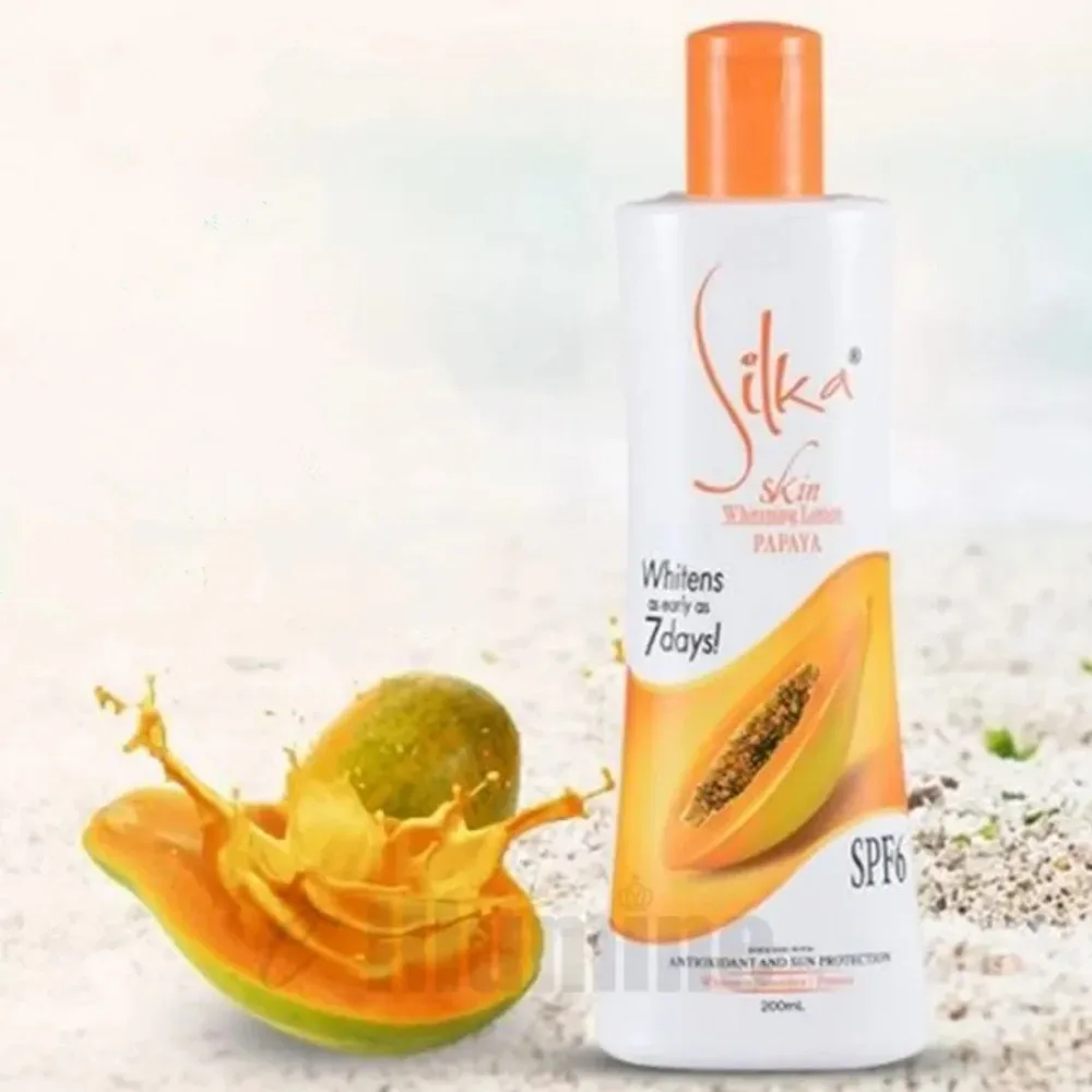 Silka Papaya Lotion Papaya Body Exfoliating Anti Purgative Body Milk 200ml