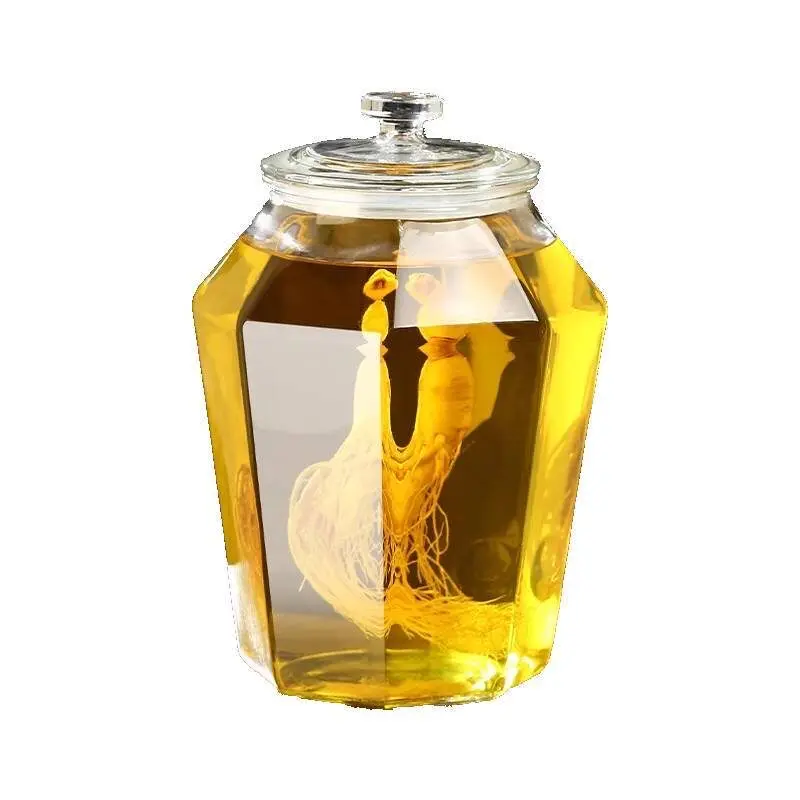 Wine Glass Bottle Jar High-Grade Ginseng . Filling Container Barrel with Faucet Special