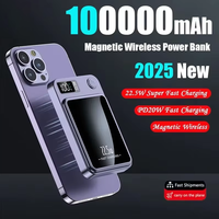 100000mAh Magnetic Power Bank Wireless Fast Charger For Magsafe Portable Auxiliary Battery For iphone Huawei Samsung 2025