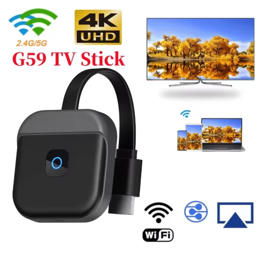 

G59 5G 2.4G Wireless WiFi TV Stick Display TV Dongle HDMI-compatible Smart TV Screen Projector 4K For DLNA for IOS Android Phone