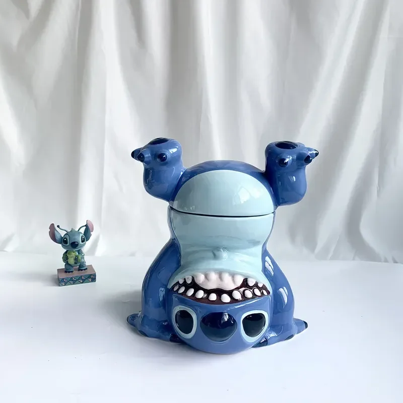 Disney\'S New Stitch Pumpkin Ceramic Cute Storage Can Cartoon Candy Can Home Storage Can Home Decoration Gift For Boys And Girls