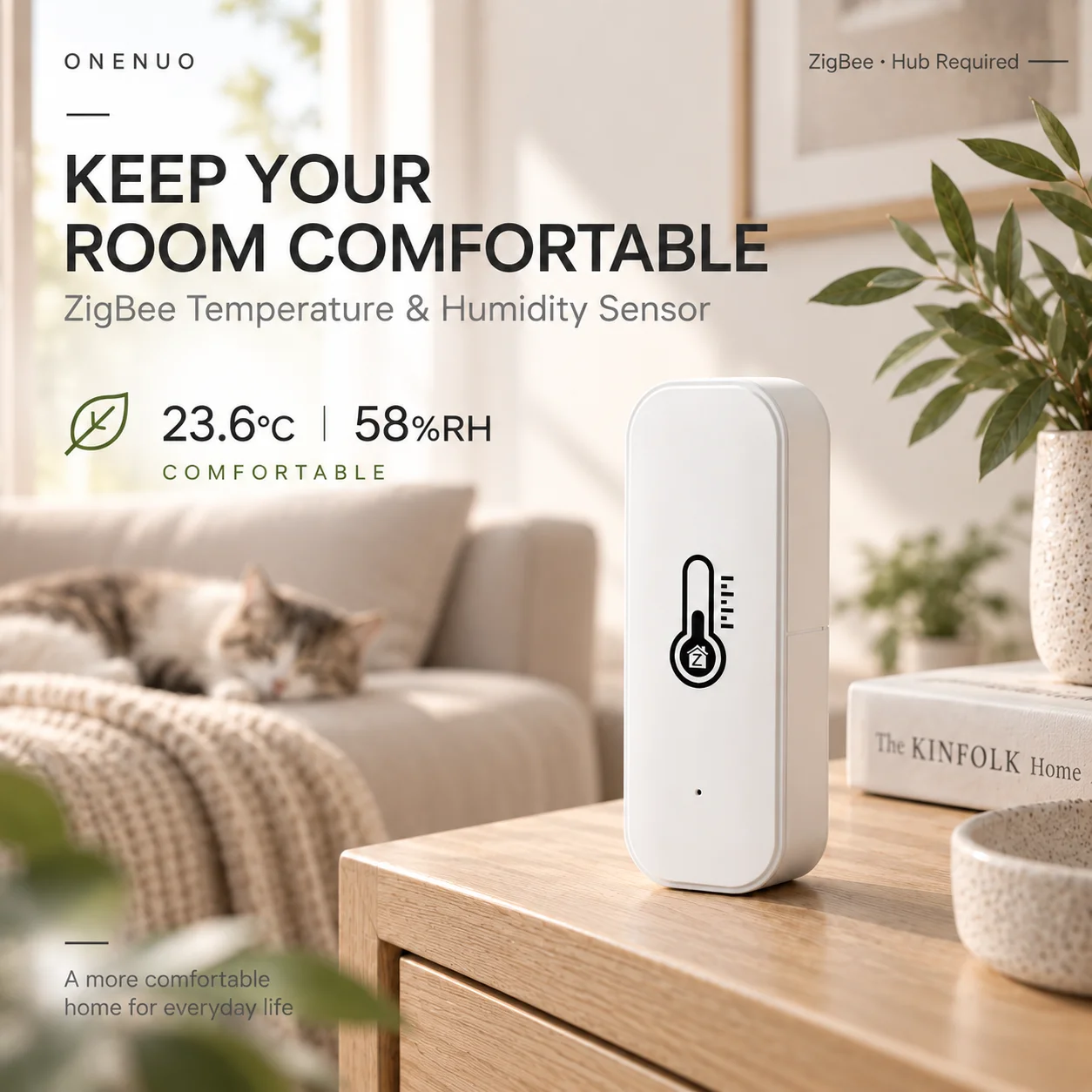 Tuya ZigBee Temperature Humidity Sensor Smart Thermometer Hygrometer Smart Life APP Monitor Home Climate Detector Hub Required