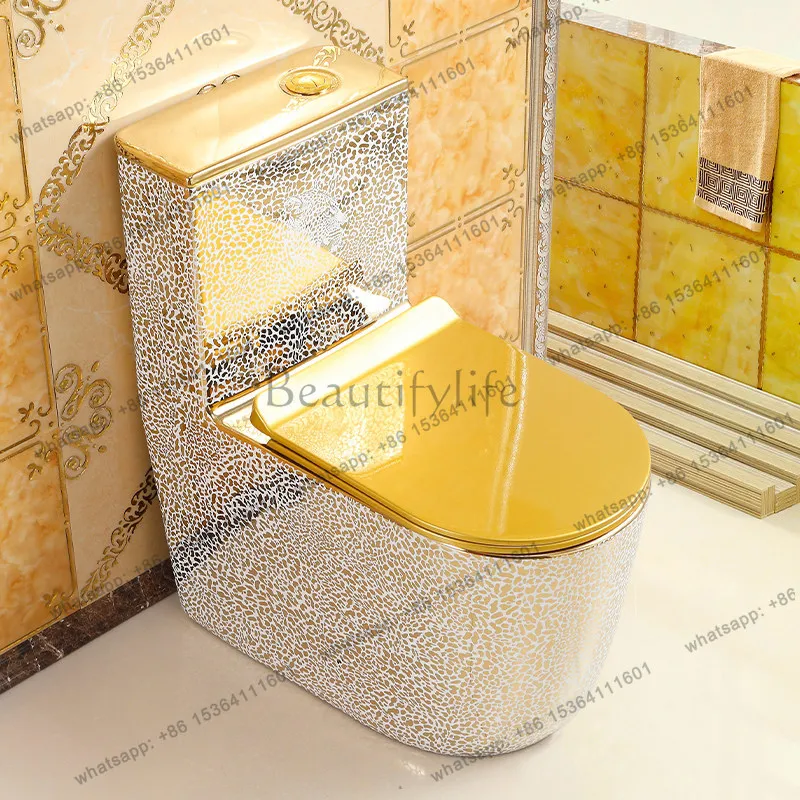European-style golden toilet super swirl siphon silent deodorant toilet household