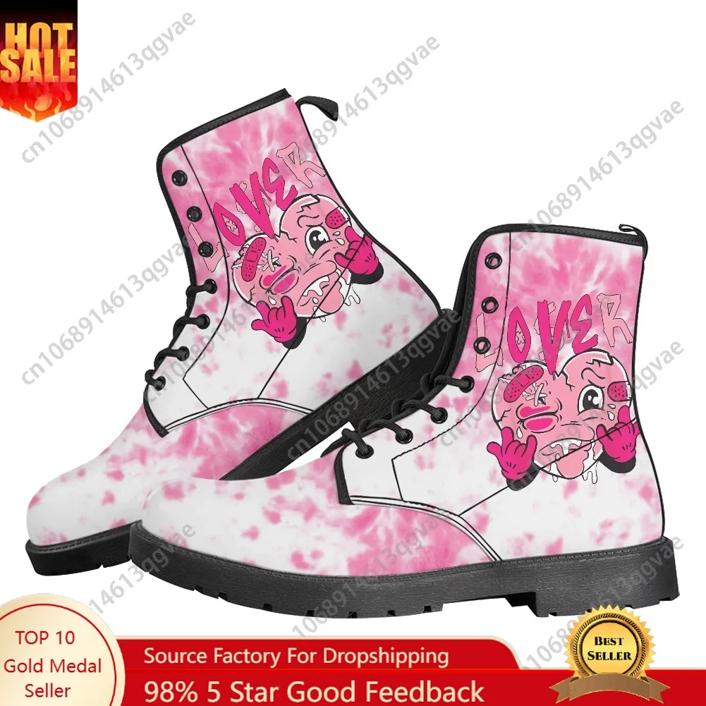 

Pink Loser Lover Pink Drip Heart Boots Mens Womens Teenager Shoes Casual Boot Outdoor High Quality Couple Customize Made Shoe