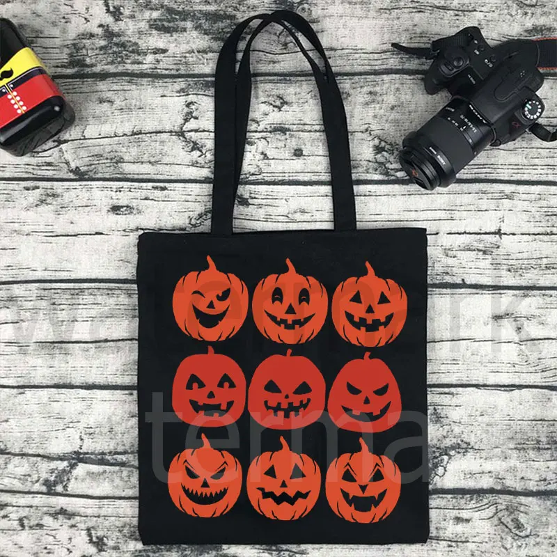 It\'s The Most Wonderful Time of The Year Halloween Tote Bag Halloween Pumpkin Spooky Shopper Shopping Bag Totes supermarket bag