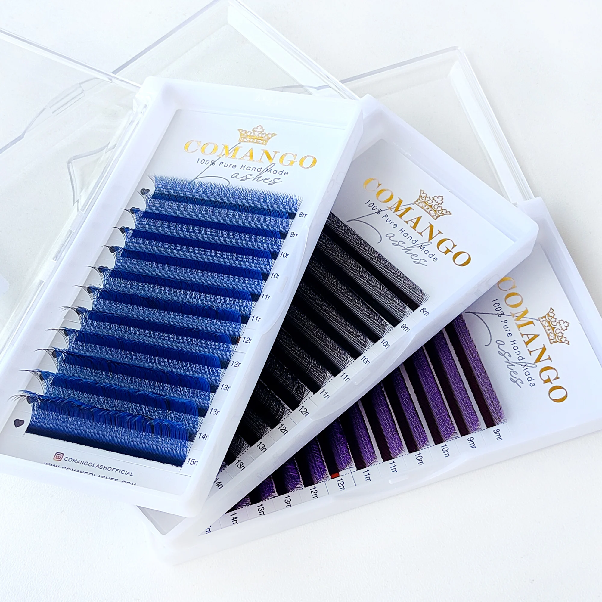 W Shaped 3D Brown Blue Purple Auto Blooming Mix Colored Premade Fans Soft Light Fluffy Individual Makeup Volume Lash Extension