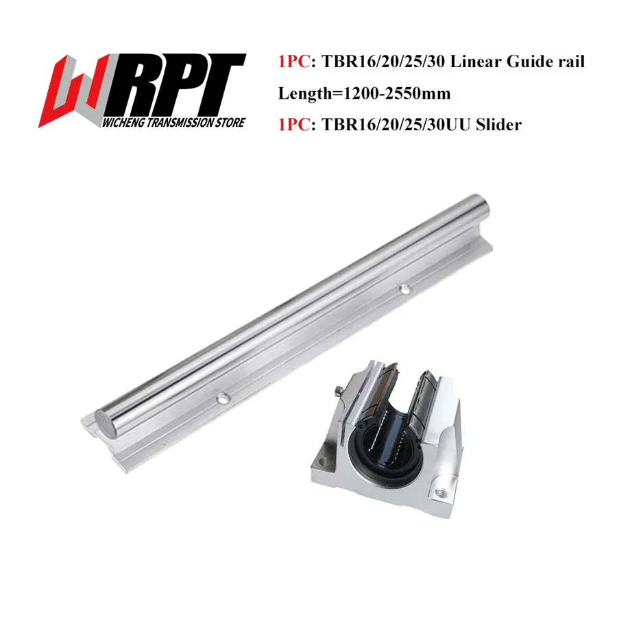 

Linear Guide Rail 1PC TBR16 20 25 30 Length 1200-2550mm 1PC/2PCS TBR16-30UU Slider Bearing Support Block 3D Printer CNC Parts